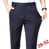 Herenbroek plus size heren zakelijke pak broek elastische formele kleding broek klassieke zwarte broek voor mannen y240514