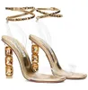 Top luxe aquazzura aura dames sandalen schoenen kristallen ingelegde hakken bruiloft jurk glanzend elegante wandel dame gladiator sandalias eu35-43 originele doos