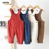 Overalls yatfiml Childrens Hosen 0-3 Jahre Jungen und Mädchen Voller Set Cord Cord-Jumpsuit Baby Kleidungsstück Set D240515