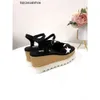 Stella McCartney Women Sandals Star Design Summer Oryginalne skórzane buty zwyczajne platforma klinowa