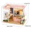 Mimarlık/DIY House Milk Çay Mağazası Bebek Evi Mini DIY Kit Oda Yapmak İçin Oyuncaklar Ev Yatak Odası Dekorasyonları Mobilya Ahşap El Sanatları 3D Bulmaca Gir