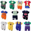 Rompers 0-2 år gammal barns tecknad film en bit baby rollspel kortärmad jumpsuit barns bomull baby klädflicka och pojkekläder240514L240502