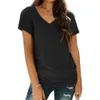 T skjortor Kort ärm V Neck Tees for Women mode Tops Trendy Lightweight Soft Casual Summer Outfits kläder 2024 240506