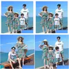 Family Matching Outfits Summer Beach Mother Daughter Floral Dresses Dad Son Cotton Tshirt Shorts Couple Outfit Seaside Drop Delivery Dhmuv