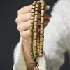 Link armbanden Argentinië Guajacwood kralen108Barrel -vormige kralenarmbandstukken van jade en houtsnoer rift graan geur handgemaakte heren voor heren