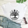 Женские футболки Tree and Moon Фазы футболка эстетика жизни Символики Топ-женщины Ретро хипстерская астрономия