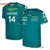 T-shirts de qualité supérieure T-shirt Aston Martin Jerseys AMF1 2022 23 hommes et enfants Boys officiels Filles Fernando Alonso T-shirt Formule 1 Costume de course F1 Shirt Moto