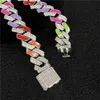 Cubaanse ketting Hip Hop Iced Out Rainbow Gold Jewelry Epoxy Moissanite Bracelet