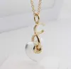 2024 Luxury quality charm heart shape pendant with white color in 18k gold plated have stamp box Drop earring PS3629B