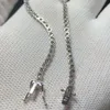 4CTソリッドネックレス輝く細かいカスタムvsダイヤモンドテニスチェーンチョーカーヒップホップ女性男性のための本物のゴールドネックレス