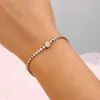 Tennis Stainless Steel 18K Gold Plated New Tennis Chain Transparent 3A Zircon Paved Crystal Chain Necklace Bracelet d240514