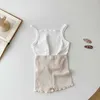 T-shirts d'été nouveau enfant camisole nouveau-né creux out love girl ultra mince solide décontracté haut bébé coton pendentif shirtl2405