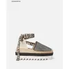 Stella Mccartney Women Shoes Gaia Crystal Sandals Platform Espadrilles Microfoam Saw-edge Sole Ribbon Lace-up 34-40 Original Perfect Fashion Street Style
