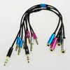 3,5 mm Jack Microfone Headset Audio Splitter Aux Extension Cable fême