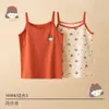 Kamizelki dziewczyny Summer New Baby Tank Top Pure Cotton 2-E-Piete Połączenie południowokoreańskiego wydanie Bottom Topl2405