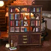 Arkitektur/DIY House DIY Book Nook Kit Trädockor Puzzle Bookhelf Insert Decor med LED Light Doll House Model Insert Bookend Building Kit