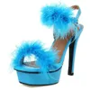 Lapolaka Summer Sandals Woman Super High Heels Thin Platform Shoes Feather Decro Sexy Party Club Cosplay Dress Women 45ae