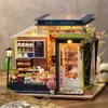 Architecture/DIY House Cake shop mini doll house kit building assembly model DIY handmade 3D puzzle toys home bedroom decorations with furniture wood