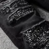 Bandanna Paisley Patchwork imprimé jeans streetwear streetwear pantalon de crayon en jean noir mince pantalon déchiré 240514