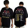 Camisetas masculinas banda de rock pwr up world tour 2024 camiseta imprimida de camiseta feminina moda hip hop retro camiseta extra grande t-shirt top t240515