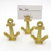 Party Favor 10-PCS Gold Ship Anchor Place Card Holder Table Centerpieces Namn Number Stand Holders For Wedding Birthday Baby Shower Favors