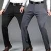 Pantaloni da uomo da uomo estate sottile affari casual set lunghi pantaloni da uomo elastici elastici più dimensioni 28-40 y240514