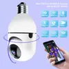 Wi -Fi PTZ IP -камеры Удаленное HD 360 ° Просмотр безопасности E27 Bulb Interface 1080p Wireless 360 Вращение Auto Tracking Panoramic Light Light Light