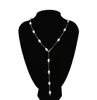 Gothic barokke parelhangers ketting Een lange zilveren ketting aan de top van een grote lady039s trouwkolom G12132438056