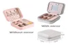 Portable jewelry case packing PU Leather Jewelry Box Makeup organizer Cosmetic boxMirror travel earring Ring casket4878451