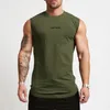 Zomer gym tanktop mannen katoen bodybuilding fitness mouwloze t -shirt workout kleding heren compressie sportkleding spiervesten 240515