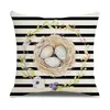 Cuscino cuscini a strisce bianche e nere cuscini decorativi custodie uova fiori pasquali copertina stampata 45x45cm divano sedia per casa decorazioni artistiche auto