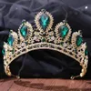 Luxury Princess Crown Women 8 Colors Opal Crystal Bridal Wedding Tiaras Crown pannband Hårtillbehör