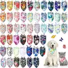 Dog Apparel 50Pcs Summer Beach Bandana Bulk Fruit Floral Plaid Bibs Adjustable Triangle Scarf For Small Medium Large Pet