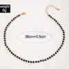 Beaded Neckor Tocona Single Vintage Black Bead Halsband för mäns Simple Party Alloy Metal Justerbara smycken Halsband D240514