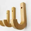 Hooks 2Pc Oak Wood Coat Wall Mounted Vintage Single Hook Hat Rack Towel Hanger Organizer Decorative For Home Bar El