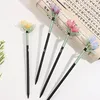 Vintage Wood Tulip Flower Tassel Hairpin For Women Girl Antique Hair Stick Hair Clip Costume Chinese Hanfu Hair Accessories