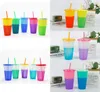 10 stijlen 24oz kleur veranderen cup magie plastic drinktuimelaars met deksel stro herbruikbare snoepkleuren koude beker water fles cyz282218395