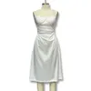 INS 2024 Summer Nowe damskie noszenie talii plisowana otwarta sukienka dla kobiet F51526