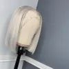 13*4 Brasilianer Straight Blonde 613 kurze Bob -Perücken für Frauen 13x4 HD Spitzenfront menschliches Haar Perücken transparent HD Synthetische Spitze Frontalperücke vorgepotet