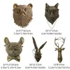 Bronzed Resin Animal Head Sculpture with Glasses Wall Mounted Bear Mouse Statue Figurine Hanging Pendant Home Decor 240513