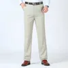 Calça masculina de verão calças finas de terno masculino ousado de algodão 100% algodão reto de calças soltas