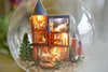 Architecture/DIY House DIY Glass Ball Doll House Model Building Wooden Mini Handmade Miniature Dollhouse Toy Birthday Greative Gift Alice Dream Castle