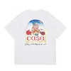 Lente zomer 24SS Europa Parijs tennis Castle Angels Cartoon Print T-shirt T-shirt Heren Korte mouw Grafische T-shirt Vrouwen Kleding Casual katoen T-shirts 0515