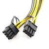 PCI-E 6 pinos a duplo 6+2 pinos (6 pinos/8 pinos) Power Splitter Cable Graphics Card PCI PCI Express 6pin a Dual 8 Pin Power Cand