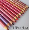 Hela 12pcslot Fashion Women039s Professional Lipliner Waterproof Lip Liner Pencil 15cm 12 färger per uppsättning NXH012253467781