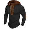 Men's T Shirts Spring Autumn Pullover Hooded Sweatshirt Solid Lace Up Sports Long Sleeve Folded Casual Clothes Hoodies For Male Tees Tops