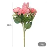 Fleurs décoratives Silk Fleur artificielle coréenne Filie Rose Bouquet El Shopping Mall Restaurant Décoration Fake Simulation Roses Bouquets