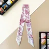 Designer Silk Scarf For Women Summer Scarves Stirrup Mix Match Ma Binding Bag Scarf Silk 18 mm Lång band Tie Neck -halsduk