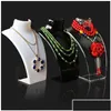 Smyckestativ ny mode akryl smycken display 20x13.5x7.3 cm hänghalsband modell stativ hållare vit klar svart färg es3uc yzz dhrzy