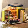 Architecture/DIY House Cake shop mini doll house kit building assembly model DIY handmade 3D puzzle toys home bedroom decorations with furniture wood